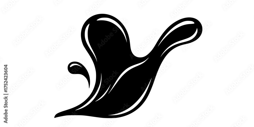 Fototapeta premium Organic Liquid Droplet Splash Flat Vector Icon for Hydration