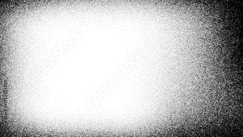 Halftone pattern fading to white with textured dot overlay. Abstract digital grunge background for graphic design and retro effect.