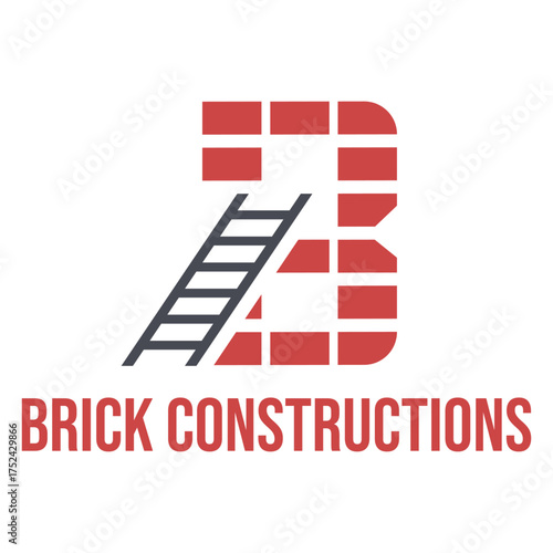 brick constructions flat minimalist logo design