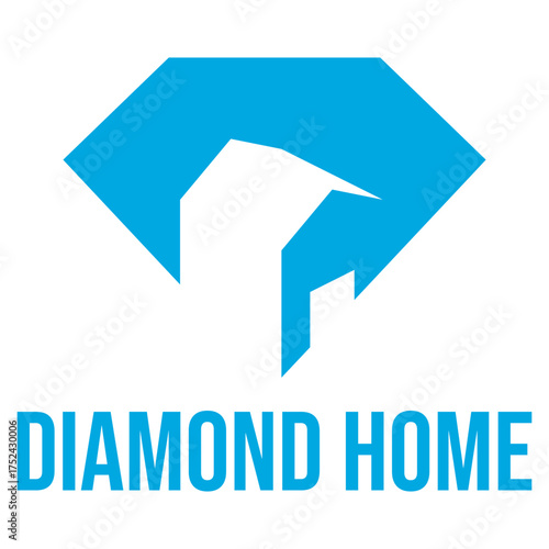 diamond home flat minimalist logo design