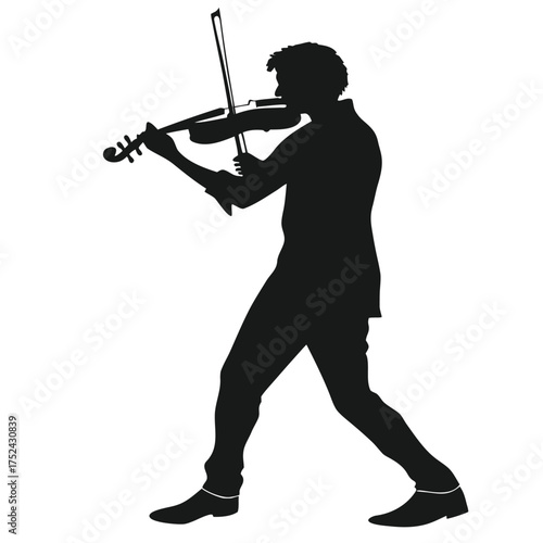Violinist practicing silhouette