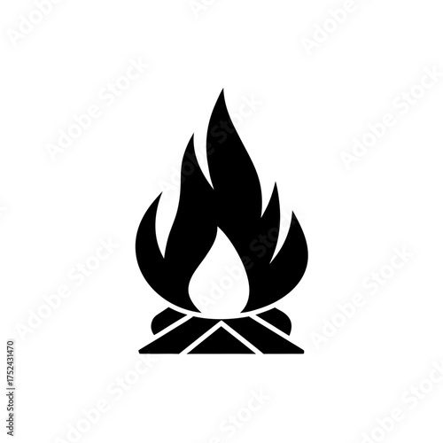 Illustration of a black campfire silhouette