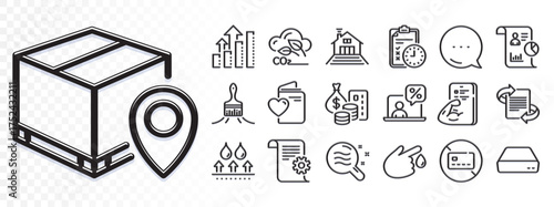 Terrace, Fitness and Exam time line icons for web app. Glare of light effect. Message icon. Pack of Technical documentation, No card, Online tax pictogram icons. Vector