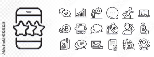 Inflation, Salary and Bus line icons for web app. Glare of light effect. Message icon. Pack of Phone payment, Pin, Scroll down pictogram icons. Businessman run, Chat message, Microscope signs. Vector