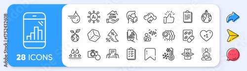 Pandemic vaccine, Employees teamwork and Receive file line icons. Interest rate, AI generate, Inflation icons. Pack of Save planet, Yoga, Checklist icon. Vector