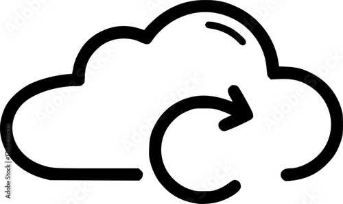 cloud sync icon on transparent background for apps and websites
