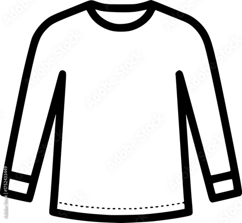 long sleeve shirt silhouette svg transparent background for web and graphic design
