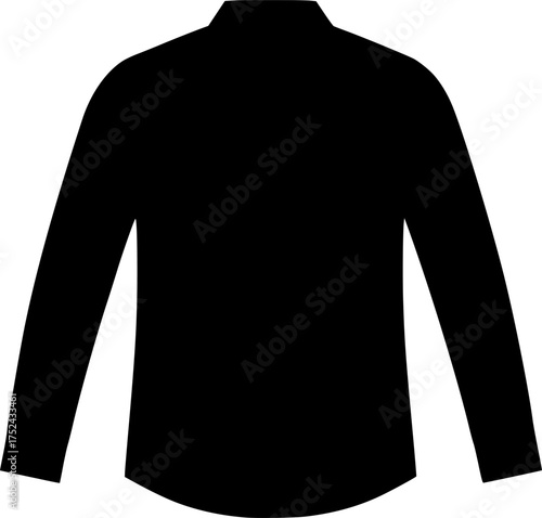 long sleeve shirt silhouette svg transparent background for web and graphic design
