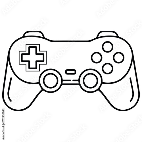 Simple outline drawing of a video game controller

