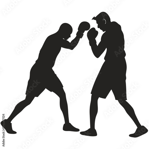 Boxer sparring partner silhouette