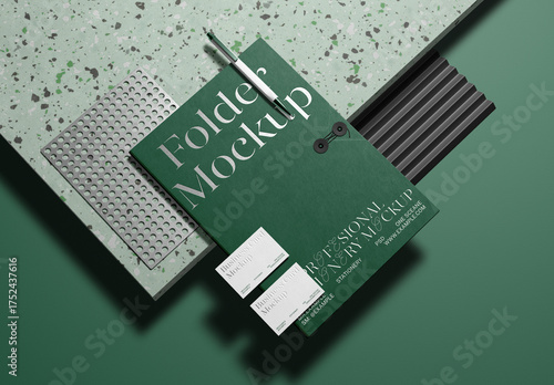 Folder with Business Card Mockups