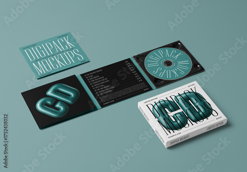 CD Digipack Set PSD Mockups