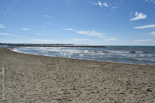 Papier peint Le Grau du Roi, Gard, Languedoc, Occitanie, France : le front de mer et la plage