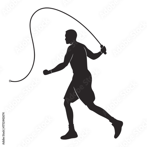 Boxer skipping rope silhouette