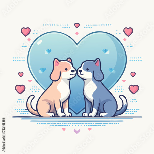 Pets at house and buildings 
