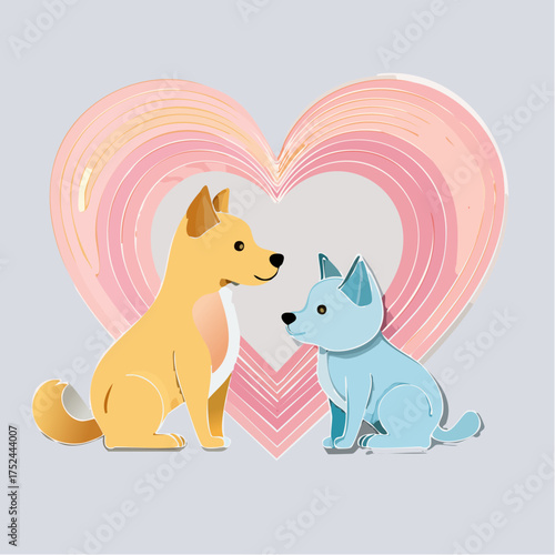 Pets at house and buildings 