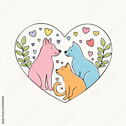 Pets at house and buildings 