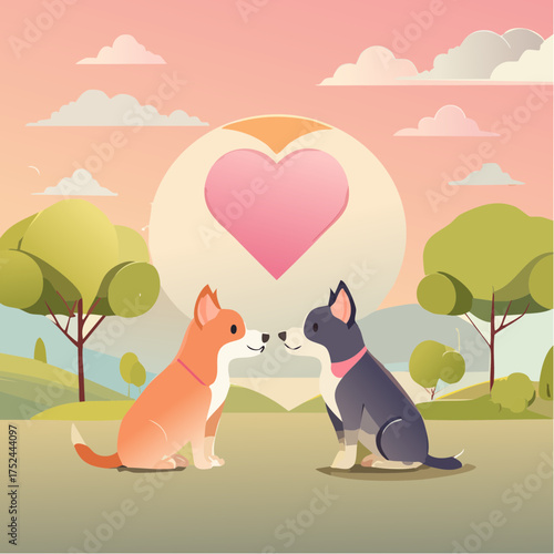 Pets love cats and dogs 