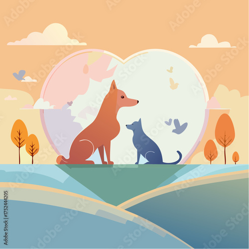 Pets love cats and dogs 
