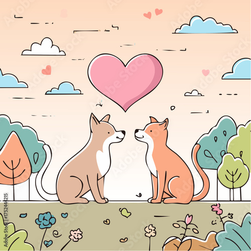 Pets love cats and dogs 
