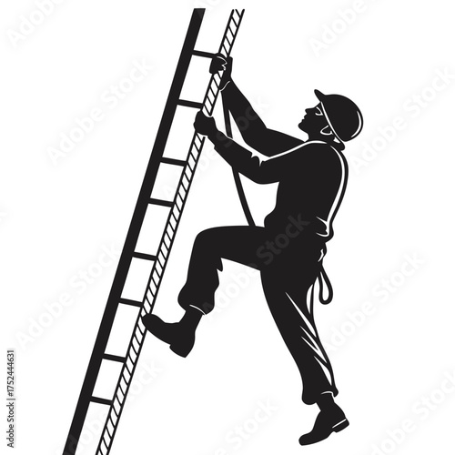 Sailor climbing mast silhouette