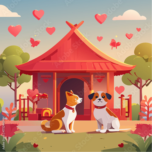 dog in the garden