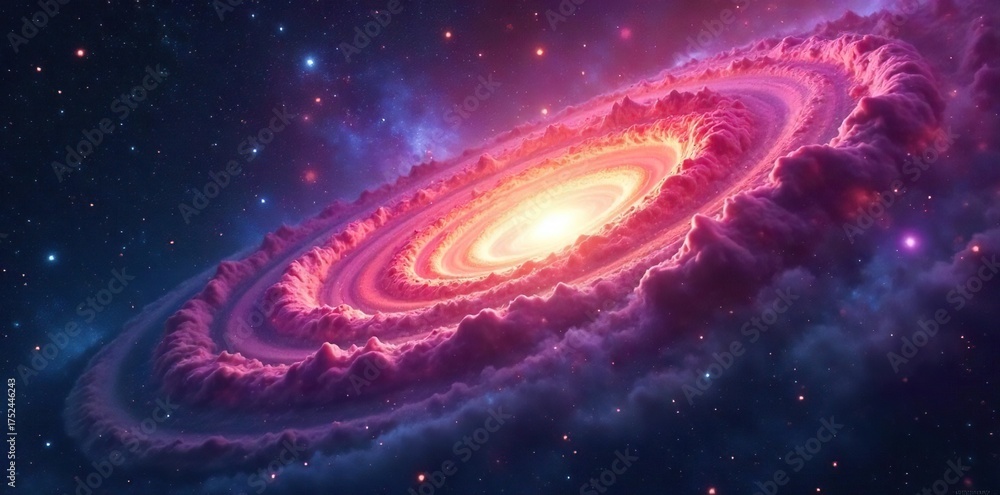 Fototapeta premium Awe-Inspiring Swirling Nebula Vibrant Cosmic Dust and Gas Clouds in a Vast Starry Expanse, Perfect for Science, Astronomy, and Space Exploration Projects.