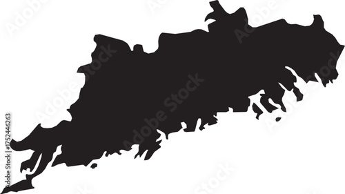 Uusimaa, Finland Isolated Map Silhouette