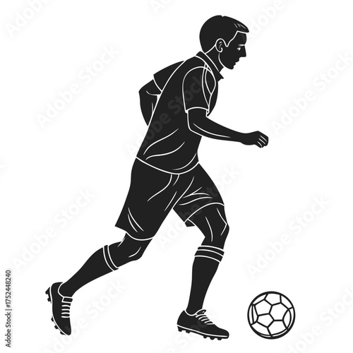 Soccer player chesting ball silhouette