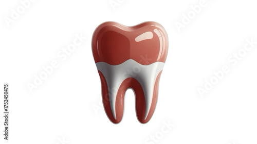 Rendered Isolated Single Molar Anatomy Shiny with Realistic Texture Illustration