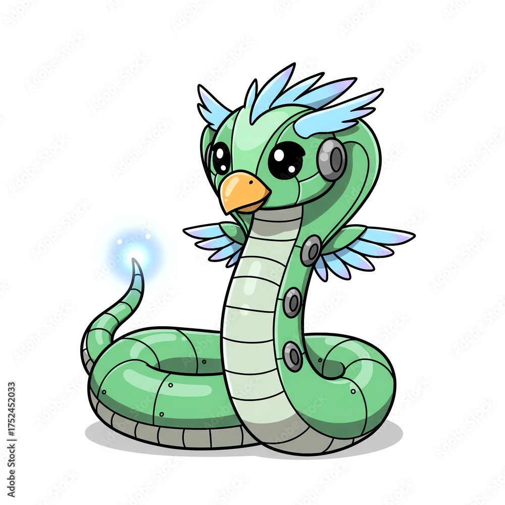 Fototapeta premium A robotic snake with birdlike wings