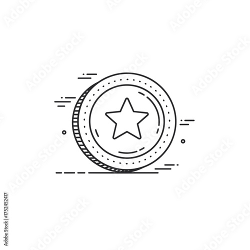 Reputation Token Outline Icon, Scientific Merit Symbol
