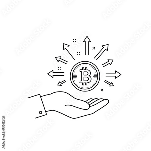 Decentralized Funding Outline Icon, P2P Grant Schematic