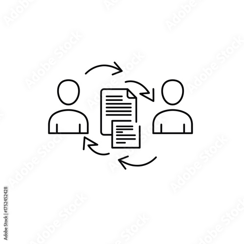 Peer-to-Peer Review Outline Icon, Decentralized Expertise