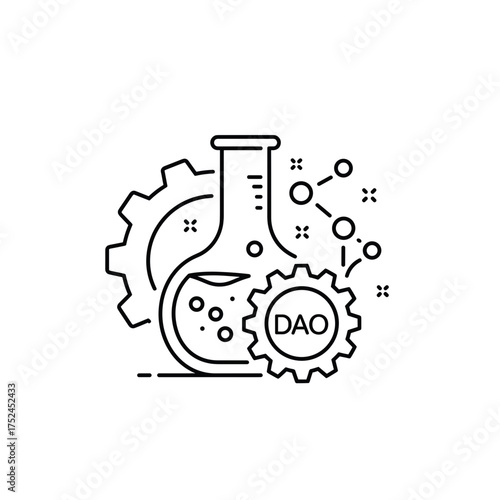 Research DAO Outline Icon, Decentralized Science Organization