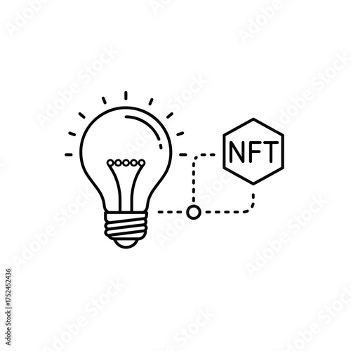 IP-NFT Outline Icon, Intellectual Property Token Schematic