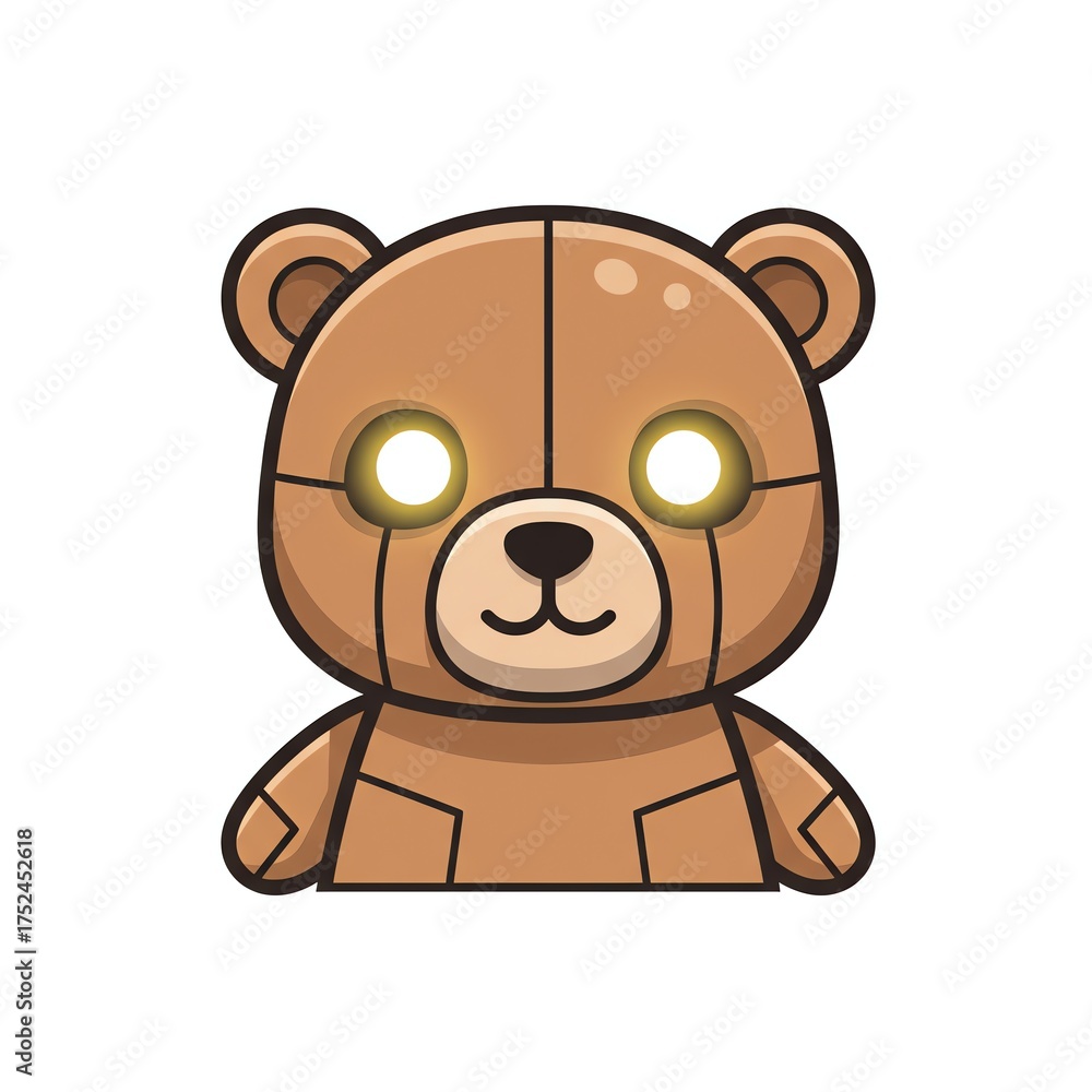 Obraz premium Cartoon robot teddy bear with glowing eyes