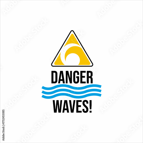 Danger wave sticker logo design.