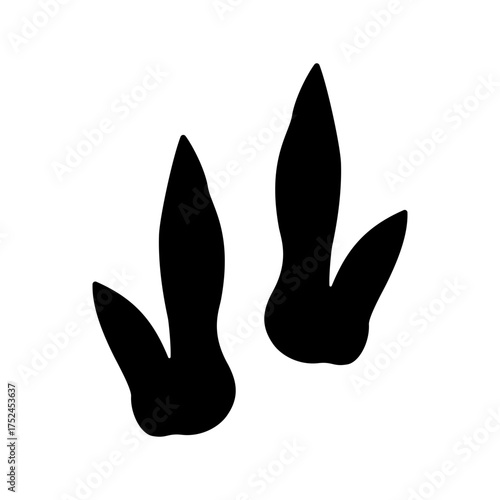 Icon, bird paw print, ostrich footprint isolated on transparent