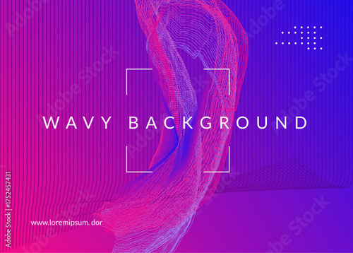 Dj Flyer. Violet Night Club Event. Soundwave Disco Invitation. Discotheque Concert Element. Electro Vector. Dance Set. Green Party Banner. Blue Dj Flyer