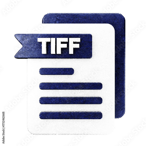Obraz na plátně 3d file data document icon TIFF halftone