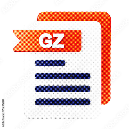 3d file data document icon GZ halftone