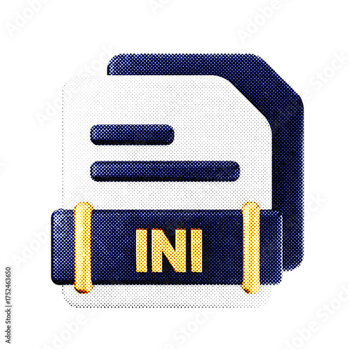 3d file data document icon INI halftone