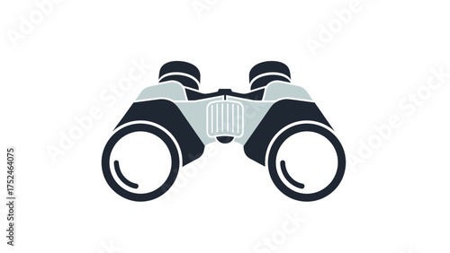 Modern Binoculars Telescope Zoom Search Optical Minimalist Icon Vector