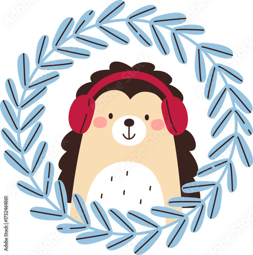 Hedgehog in Christmas Frame