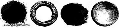 Grunge linocut circular and square textures for artistic design