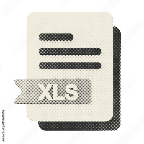 3d file data document icon XLS halftone