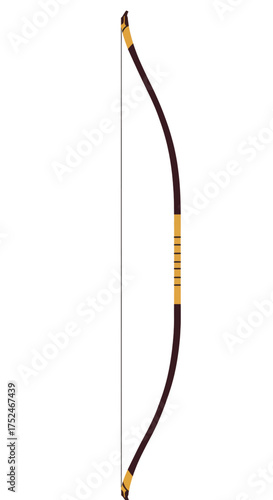 Traditional archery bow an elegant weapon for a civilized age, crafted from fine wood and string, ready for target practice or competitive sport