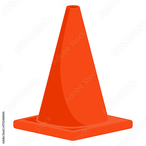 Orange traffic cone or witches hat icon used for public safety in vector