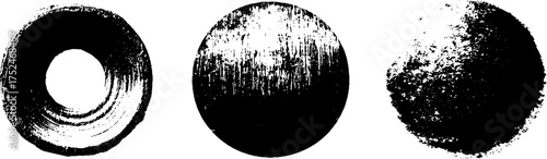 Grunge stencil circle set for artistic design and decoration
